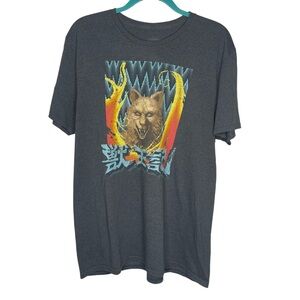 🤑 5/$25 SEGA Men’s Wear Wolf Gray Short Sleeve Graphic Tee Shirt